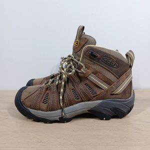 KEEN Brown Leather Mesh Waterproof Hiking Boots 1300